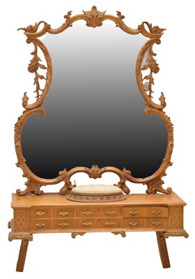 Lot 595 - Hobbs of London - carved Chippendale revival dressing table mirror