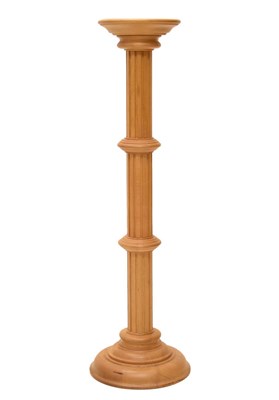 Lot 636 - Modern pale fruitwood column lamp stand or torchère