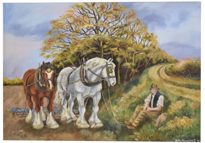 Lot 476 - John Munnings (20th century) - Oil on board - 'Midday Rest'