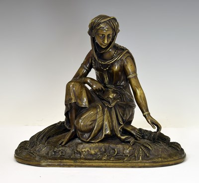 Lot 242 - Late 19th century French 'Orientaliste' cast bronze figure of a female harvester