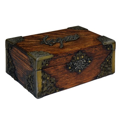 Lot 366 - Edwardian oak cigar box