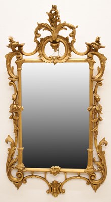 Lot 592 - Chippendale revival giltwood and composition wall mirror