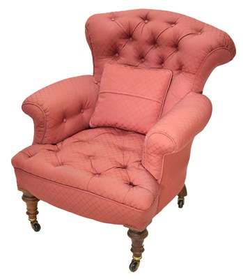 Lot 557 - Late Victorian deep-buttoned easy chair