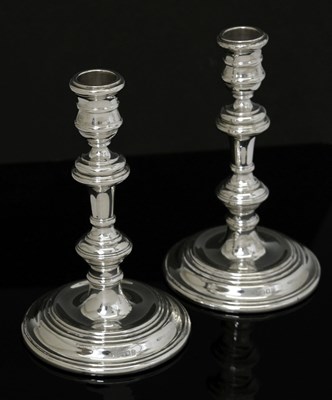 Lot 176 - Pair of Elizabeth II silver candlesticks in the Georgian taste