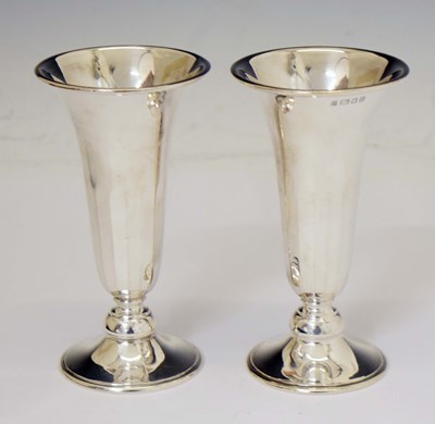 Lot 287 - Pair of Elizabeth II silver bud vases