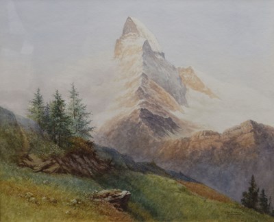 Lot 413 - Sidney P. Winder (1884-1966) - Watercolour - The Matterhorn