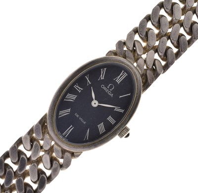 Lot 138 - Omega - Lady's De Ville silver bracelet watch, ref. RS711.1905