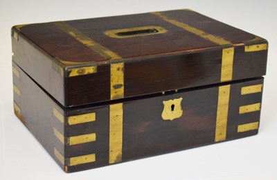 Lot 368 - Mid 19th century brass bound rosewood vanity box