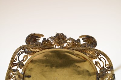 Lot 32 - 19th century East Asian yellow metal filigree brooch