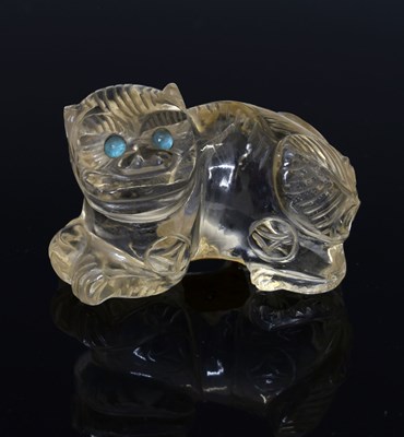 Lot 351 - Chinese rock crystal Dog of Fo or shishi