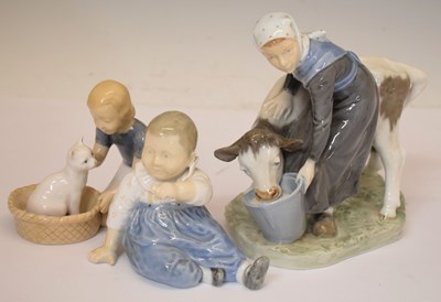 Lot 493 - Royal Copenhagen, 'Girl with Calf', etc