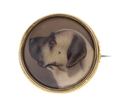 Lot 50 - William Bishop Ford (1832-1922) - Victorian signed dog brooch, 1879