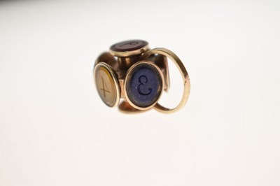 Lot 51 - 19th century multi hardstone seal 'wheel' fob