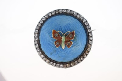 Lot 48 - Late 19th/early 20th century diamond enamelled brooch