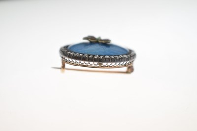 Lot 48 - Late 19th/early 20th century diamond enamelled brooch