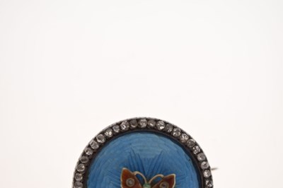 Lot 48 - Late 19th/early 20th century diamond enamelled brooch