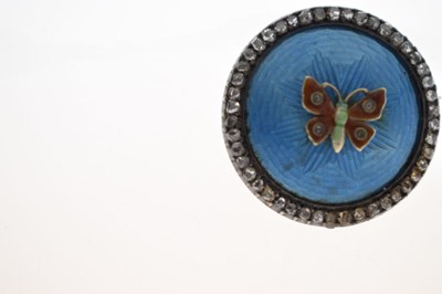 Lot 48 - Late 19th/early 20th century diamond enamelled brooch