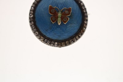 Lot 48 - Late 19th/early 20th century diamond enamelled brooch