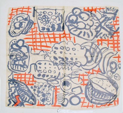 Lot 382 - After Patrick Heron - 'Gourmet' silk scarf