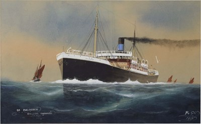 Lot 551 - Early 20th century school - World War I era watercolour of SS Daldorch
