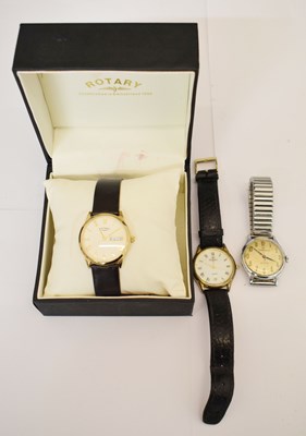 Lot 247 - Rotary - Windsor gold plated wristwatch etc