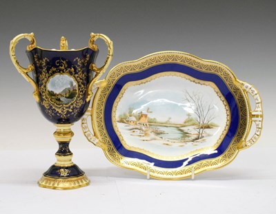 Lot 341 - Coalport three-handled urn