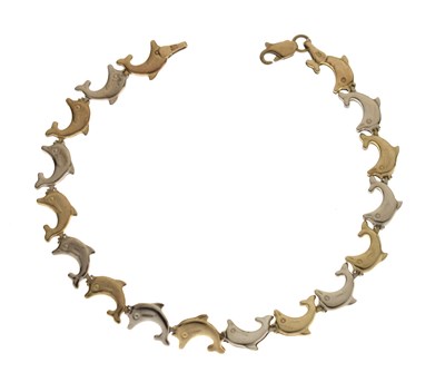 Lot 211 - 9ct gold dolphin bracelet