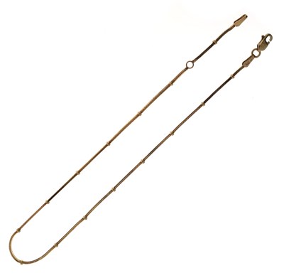 Lot 212 - 9ct gold fine link bracelet or anklet