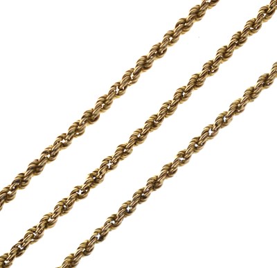 Lot 182 - 9ct gold rope link necklace