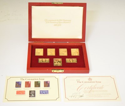 Lot 252 - Boxed set of silver ingot stamps commemorating Queen Elizabeth II's silver jubilee