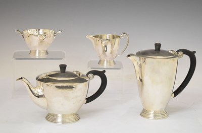 Lot 361 - James Dixon & Sons silver plated four piece tea set
