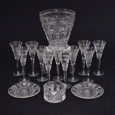 Lot 38 - Waterford Crystal 'Millennium' pattern champagne bucket, eleven flutes etc