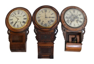 Lot 473 - Three late 19th Century American wall clocks