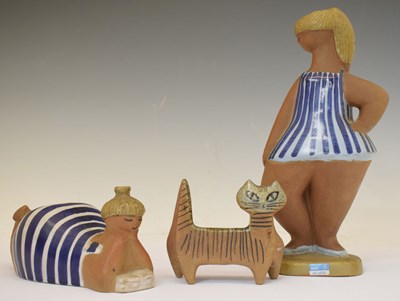 Lot 72 - Three Lisa Larson (Gustavsberg, Sweden) pottery figures
