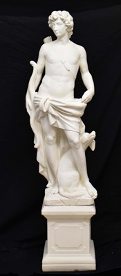 Lot 83 - Large white painted composition statue of Apollo the Hunter
