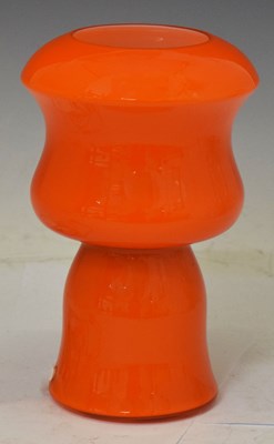 Lot 80 - 1970s Continental cased orange glass table lamp