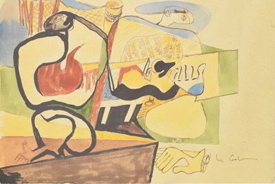 Lot 92 - 20th century Continental School - Watercolour and mixed media