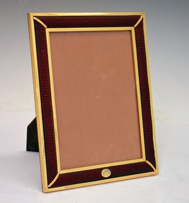 Lot 24 - Gucci - Vintage 1980s gilt metal and burgundy leather photo frame