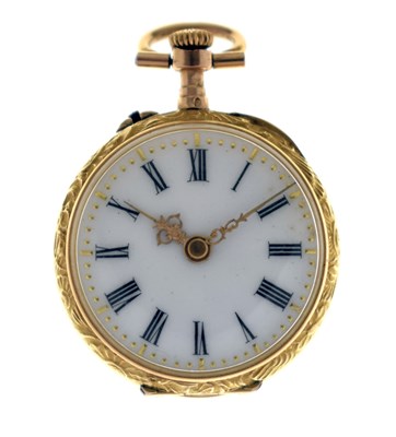 Lot 250 - Early 20th century lady's yellow metal fob watch