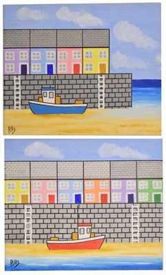 Lot 525 - A.C. Pillinger (Pills) - Two acrylics on canvas