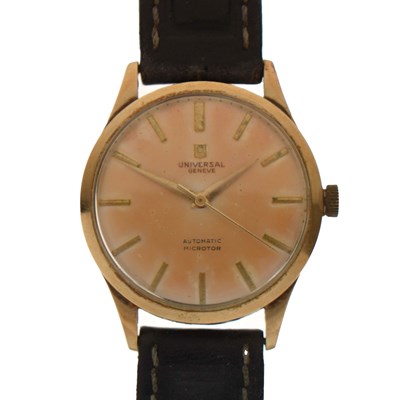 Lot 240 - Universal - Automatic microtor 9ct gold cased wristwatch