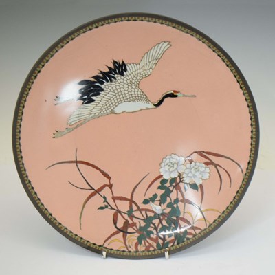 Lot 505 - Japanese cloisonné enamel shallow dish