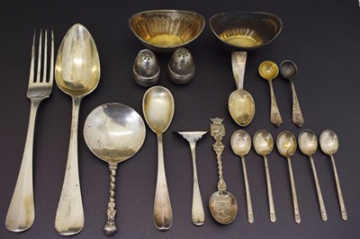 Lot 267 - Quantity of silver, white-metal, and sterling silver cutlery, etc