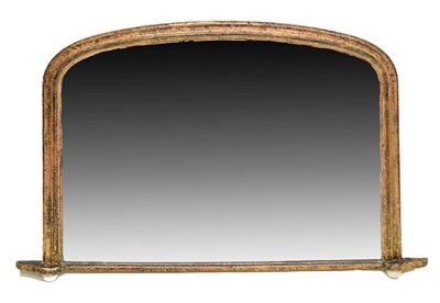 Lot 589 - Late Victorian arched overmantel mirror