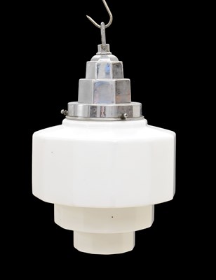 Lot 325 - Art Deco style opaque glass pendant light