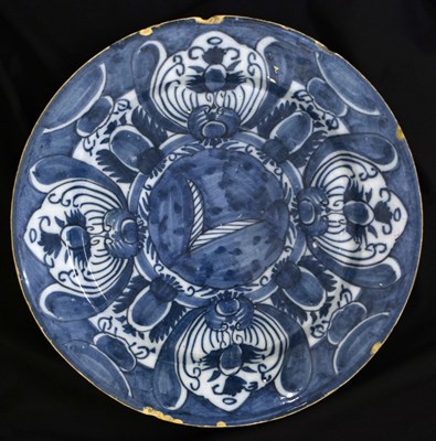Lot 337 - Dutch Delft blue and white charger