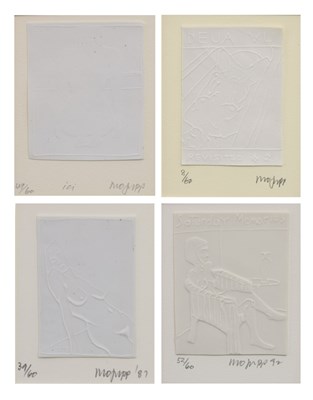 Lot 470 - Studio Pottery - Mo Jupp (1938-2018) - Four late 20th century limited edition porcelain plaques