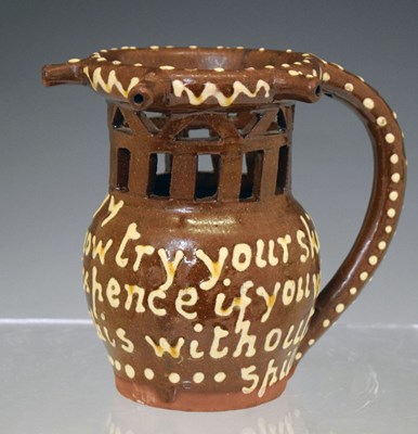 Lot 478 - Yorkshire (Burton-in-Lonsdale) slipware puzzle jug