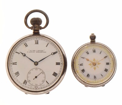 Lot 251 - Early 20th century silver open-face pocket watch