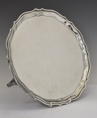 Lot 164 - George VI silver salver in the Georgian manner with pie-crust edge